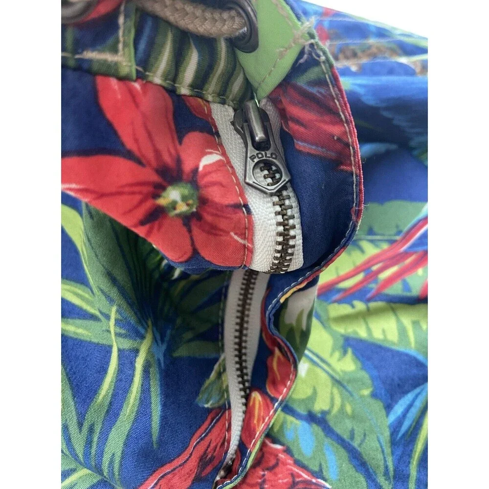 Polo Ralph Lauren Mens 7-1/4-Inch Classic-Fit Swim Trunks Size 38 Parrot Tropics